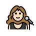 Bagaimana Woman Singer: Light Skin Tone emoji terlihat di Openmoji.