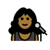 Bagaimana Woman Singer: Medium-Dark Skin Tone emoji terlihat di Openmoji.