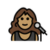 Bagaimana Woman Singer: Medium Skin Tone emoji terlihat di Openmoji.