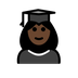 Bagaimana Woman Student: Dark Skin Tone emoji terlihat di Openmoji.