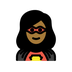 Bagaimana Woman Superhero: Medium-Dark Skin Tone emoji terlihat di Openmoji.