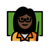 Bagaimana Woman Teacher: Dark Skin Tone emoji terlihat di Openmoji.