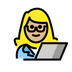 A quoi ressemblent les emoji Informaticienne: peau moyennement claire sur Openmoji.