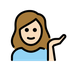 Bagaimana Woman Tipping Hand: Light Skin Tone emoji terlihat di Openmoji.