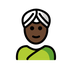 Bagaimana Woman Wearing Turban: Dark Skin Tone emoji terlihat di Openmoji.