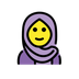 Başörtülü kadın emojisi Openmoji üzerinde nasıl görünüyor.