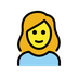 Bagaimana Woman emoji terlihat di Openmoji.