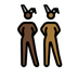 A quoi ressemblent les emoji Femmes avec des oreilles de lapin : peau foncée et peau mate sur Openmoji.