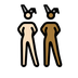 A quoi ressemblent les emoji Femmes avec des oreilles de lapin : peau claire et peau mate sur Openmoji.