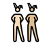 A quoi ressemblent les emoji Femmes avec des oreilles de lapin : peau claire et peau moyennement claire sur Openmoji.