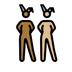 A quoi ressemblent les emoji Femmes avec des oreilles de lapin : peau mate et peau moyennement claire sur Openmoji.