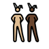A quoi ressemblent les emoji Femmes avec des oreilles de lapin : peau moyennement claire et peau foncée sur Openmoji.
