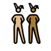 A quoi ressemblent les emoji Femmes avec des oreilles de lapin : peau moyennement claire et peau mate sur Openmoji.