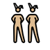 A quoi ressemblent les emoji Femmes avec des oreilles de lapin : peau moyennement claire sur Openmoji.