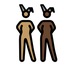 A quoi ressemblent les emoji Femmes avec des oreilles de lapin : peau légèrement mate et peau foncée sur Openmoji.