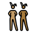 A quoi ressemblent les emoji Femmes avec des oreilles de lapin : peau légèrement mate et peau mate sur Openmoji.