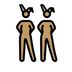 A quoi ressemblent les emoji Femmes avec des oreilles de lapin : peau légèrement mate sur Openmoji.