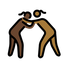 A quoi ressemblent les emoji Lutteuses : peau foncée et peau mate sur Openmoji.
