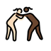 A quoi ressemblent les emoji Lutteuses : peau claire et peau foncée sur Openmoji.