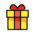 Bagaimana Wrapped Gift emoji terlihat di Openmoji.