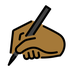 Bagaimana Writing Hand: Medium-Dark Skin Tone emoji terlihat di Openmoji.