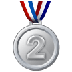 Bagaimana 2nd Place Medal emoji terlihat di Samsung.