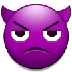 Bagaimana Angry Face with Horns emoji terlihat di Samsung.