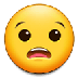 Bagaimana Anguished Face emoji terlihat di Samsung.