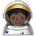 A quoi ressemblent les emoji Astronaute: peau foncée sur Samsung.