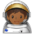 Bagaimana Astronaut: Medium-Dark Skin Tone emoji terlihat di Samsung.