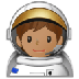 Como o emoji do Astronauta: pele morena é exibido no Samsung.