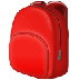 Bagaimana Backpack emoji terlihat di Samsung.