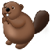 Bagaimana Beaver emoji terlihat di Samsung.