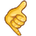 Bagaimana Call Me Hand emoji terlihat di Samsung.