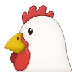 A quoi ressemblent les emoji Poule sur Samsung.