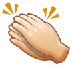 A quoi ressemblent les emoji Applaudissements: peau claire sur Samsung.