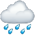 A quoi ressemblent les emoji Nuage avec pluie sur Samsung.