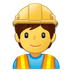 Cómo se ve el emoji Profesional de la construcción en Samsung.