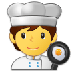 A quoi ressemblent les emoji Cuisinier (tous genres) sur Samsung.