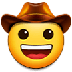 Cómo se ve el emoji Cara con sombrero de vaquero en Samsung.