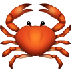 A quoi ressemblent les emoji Crabe sur Samsung.