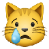 A quoi ressemblent les emoji Chat qui pleure sur Samsung.