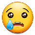 Bagaimana Crying Face emoji terlihat di Samsung.