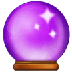 Como o emoji do Bola de cristal é exibido no Samsung.