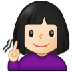 A quoi ressemblent les emoji Femme sourde: peau claire sur Samsung.