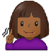 Bagaimana Deaf Woman: Medium-Dark Skin Tone emoji terlihat di Samsung.