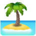 Bagaimana Desert Island emoji terlihat di Samsung.