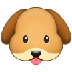 Como o emoji do Rosto de cachorro é exibido no Samsung.