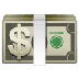 Como o emoji do Nota de dólar é exibido no Samsung.