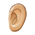 A quoi ressemblent les emoji Oreille: peau moyennement claire sur Samsung.